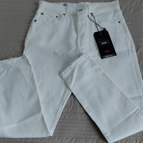 Levi's 501 High Rise Skinny In Cloud Over Sz 28 Nwt - Picture 4 of 15